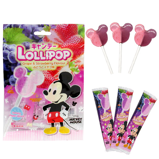 MICKEY MOUSE LOLLIPOP GRAPE & STRAWBERRY 40G